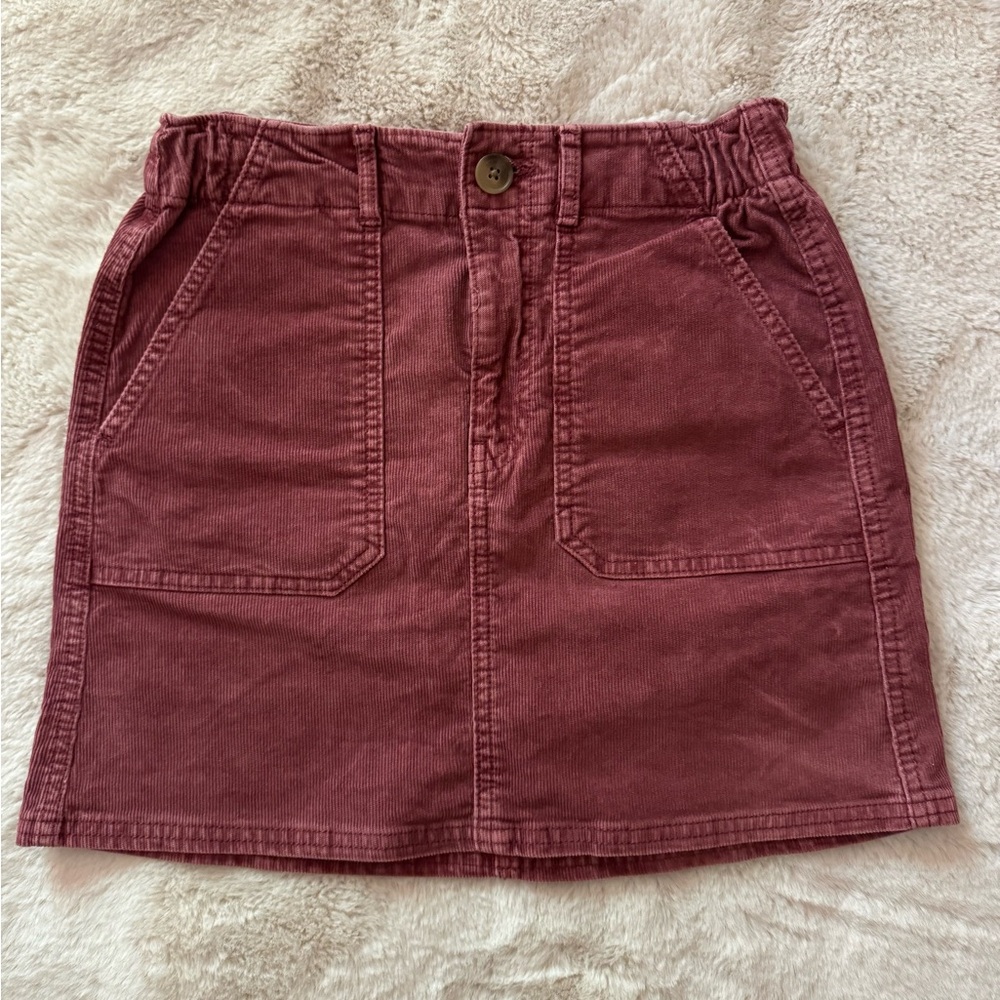 American Eagle Outfitters Corduroy Skirt in Maroon